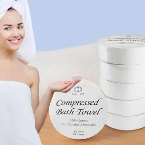 Reusable Travel Towel Compressed, Larger and Thicker Compressed Towel Tablets, Disposable Bath Towel for Camping Hiking Beach Swim(39x27 inch,6 Pack)