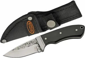 Rite Edge 6" Bobcat Skinner Fixed Blade Knife - Full Tang Outdoor Edge Bushcraft Knife with Sheath, EDC Skinning Knife for Hunting, Survival, and Camping - Black