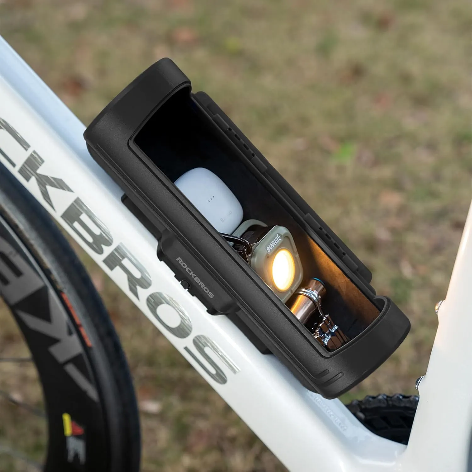 ROCKBROS Password Storage Box Mountain Road Bicycle Frame Bag Hard Shell Key Anti-Theft Box Secure Durable Storage