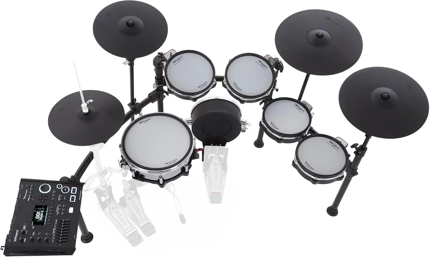 Roland TD713 V-Drums Electronic Drum Set - Bundle with Audio Cable, Drumsticks, Drumstick Bag, and Austin Bazaar Polishing Cloth