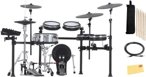 Roland TD713 V-Drums Electronic Drum Set - Bundle with Audio Cable, Drumsticks, Drumstick Bag, and Austin Bazaar Polishing Cloth