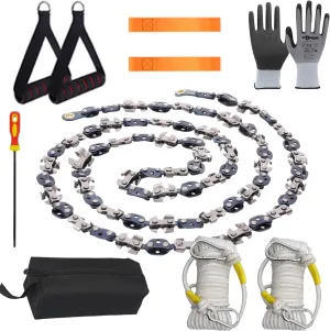 Rope Saw for Tree Cutting – Dual-Sided Manganese Steel Chain for High Limb Tree Sawing, Easy to Use, Portable & Saves on Tree Surgeon Costs, Perfect for Camping, Survival & Emergency Situations