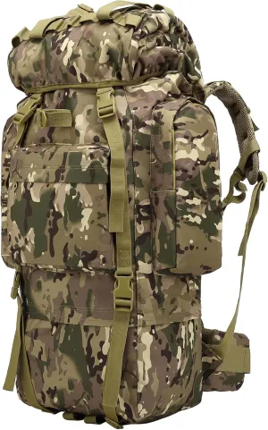 RORA&YANEAR 65 liters camping trekking military tactical backpack travel backpack hunting backpack (CP迷彩)