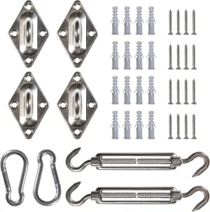 Royal Shade 6 Inch Hardware Kit for Rectangle/Square Sun Shade Sail Canopy, 316 Military-Grade Stainless Steel