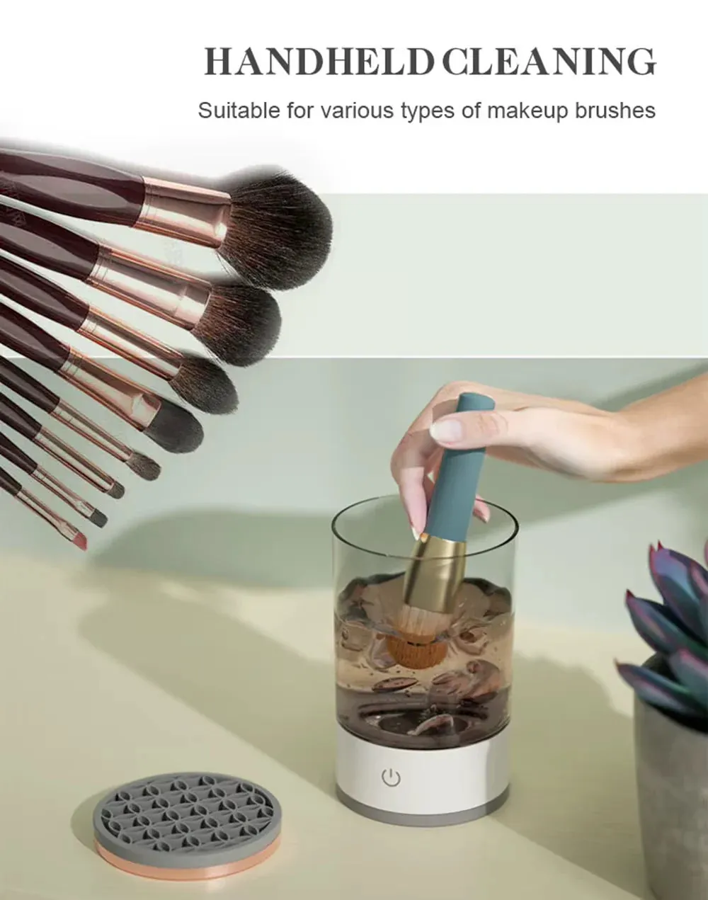 Royaleva 3-in-1 Cosmetic Brush Cleaner Machine - Electric Makeup Brush Cleaner Device