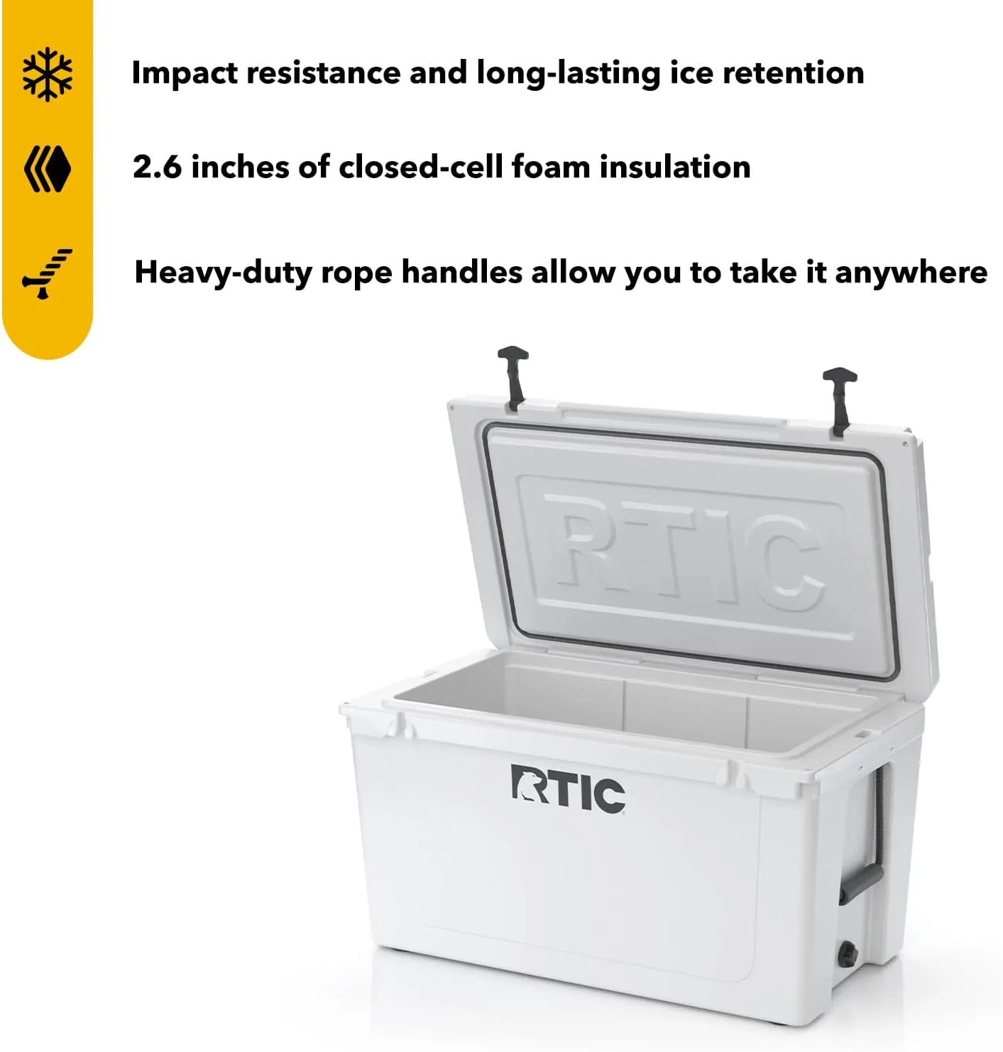 RTIC 110 QT Ultra-Tough Cooler Hard Insulated Portable Ice Chest Box for Beach, Drink, Beverage, Camping, Picnic, Fishing, Boat, Barbecue