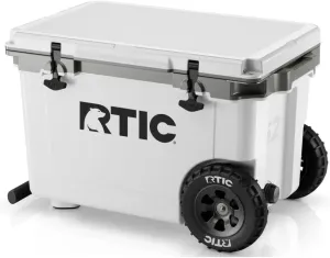 RTIC 52 Quart Ultra-Light Wheeled Hard Cooler Insulated Portable Ice Chest Box for Beach, Drink, Beverage, Camping, Picnic, Fishing, Boat, Barbecue, 30% Lighter Than Rotomolded Coolers