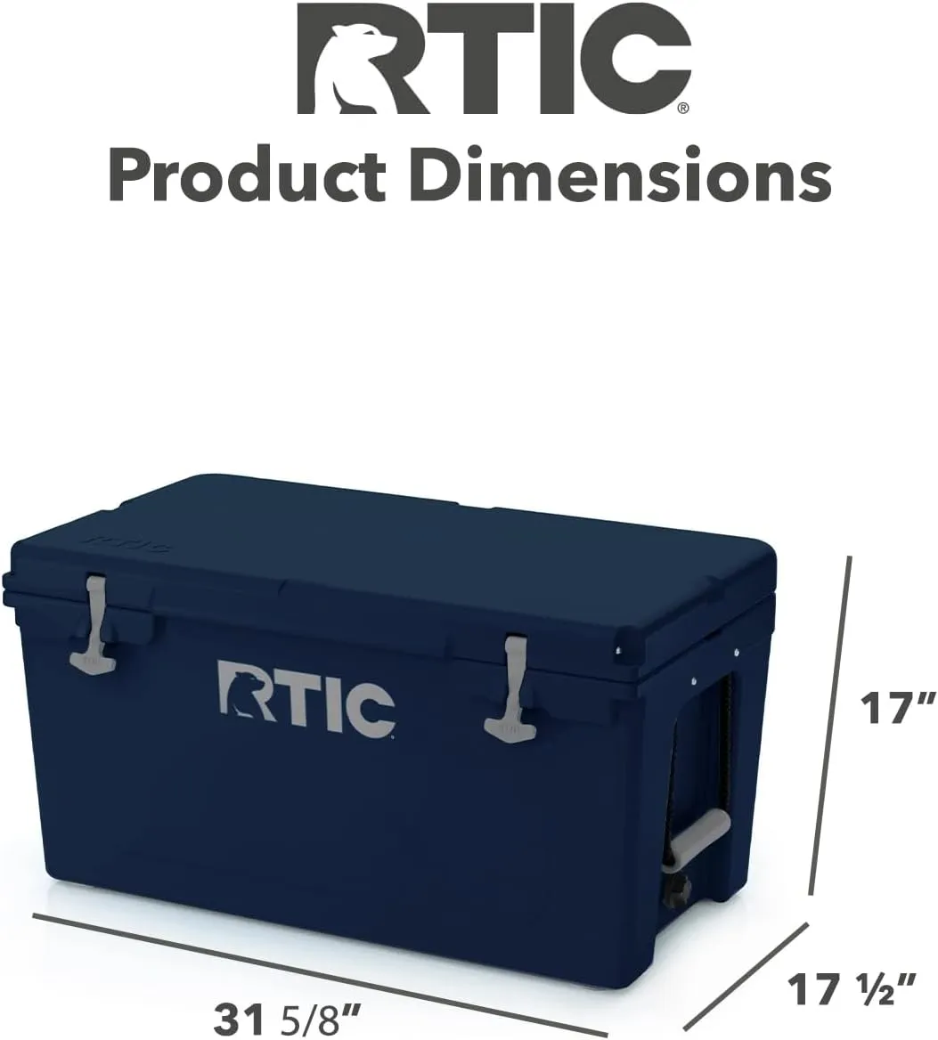 RTIC 65 QT Ultra-Tough Cooler Hard Insulated Portable Ice Chest Box for Beach, Drink, Beverage, Camping, Picnic, Fishing, Boat, Barbecue