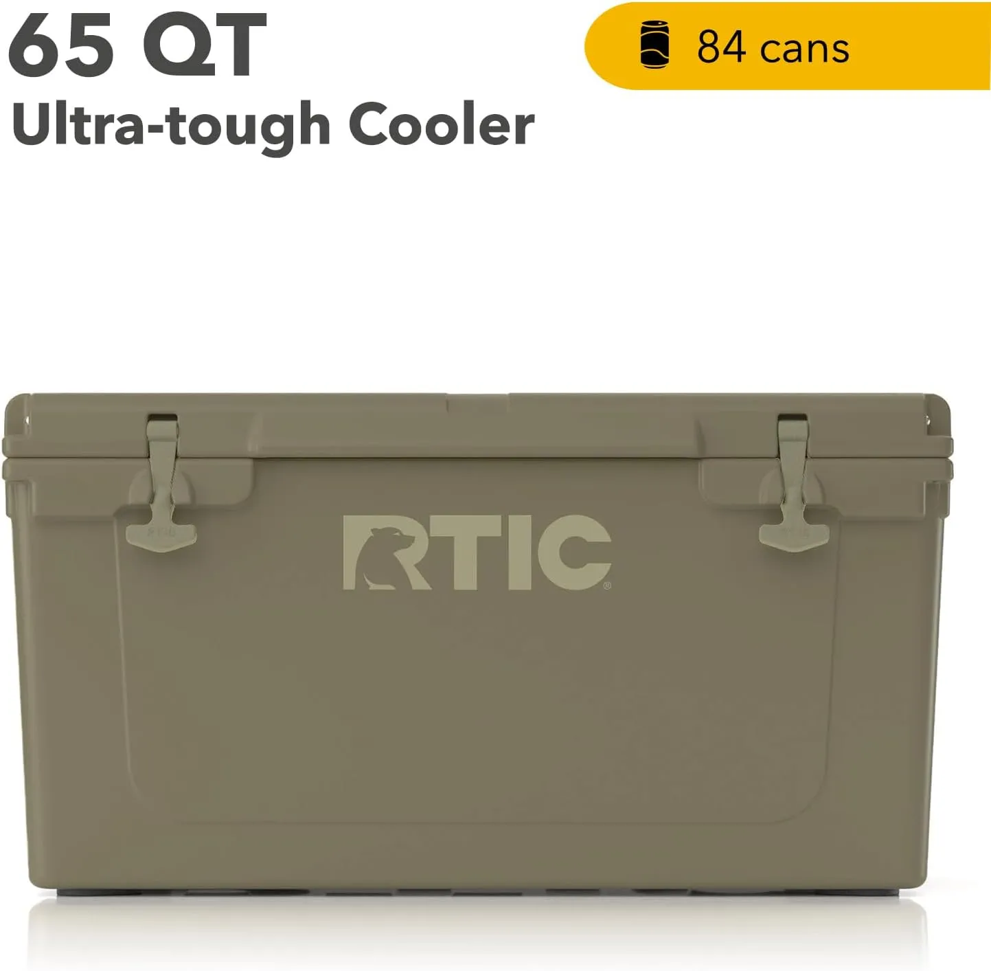 RTIC 65 QT Ultra-Tough Cooler Hard Insulated Portable Ice Chest Box for Beach, Drink, Beverage, Camping, Picnic, Fishing, Boat, Barbecue