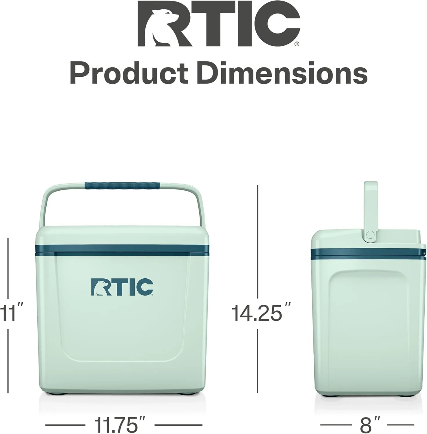 RTIC 8 QT Road Trip Personal Cooler, Small, Compact, Insulated, Portable Ice Chest Box for Food, Drink, Beverage, Beach, Camping, Picnic, Fishing, Boat, 12-Can Capacity