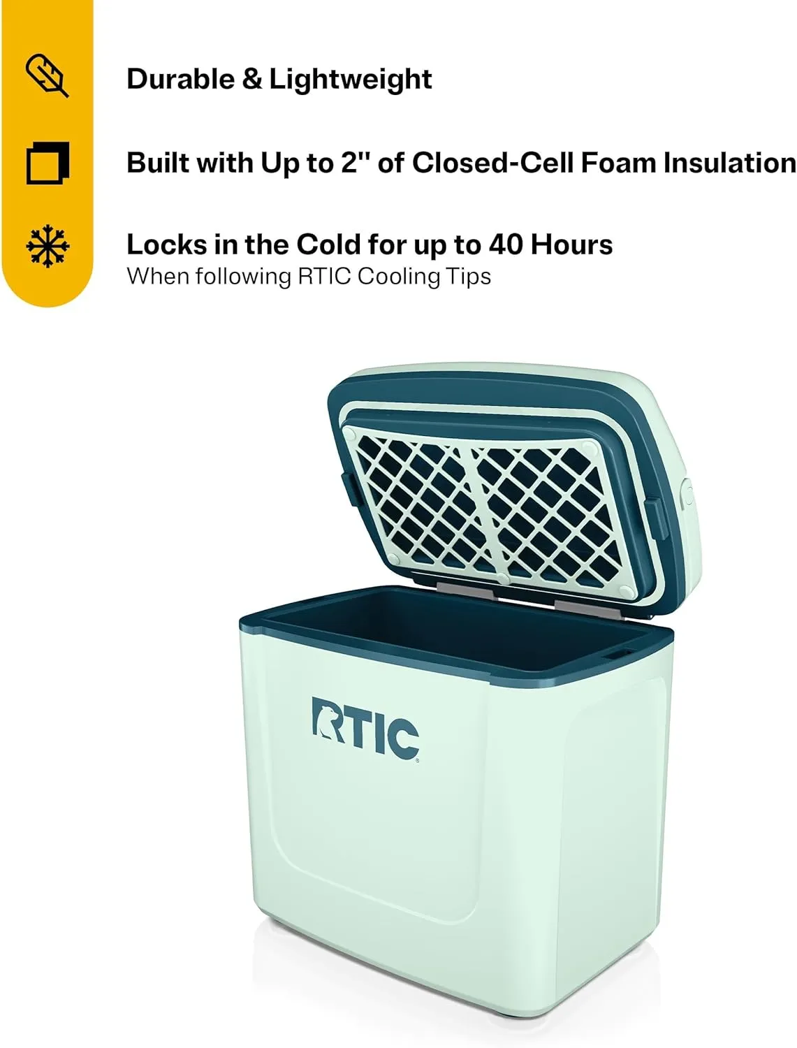 RTIC 8 QT Road Trip Personal Cooler, Small, Compact, Insulated, Portable Ice Chest Box for Food, Drink, Beverage, Beach, Camping, Picnic, Fishing, Boat, 12-Can Capacity