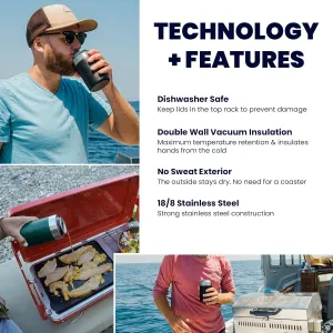 RTIC Can Cooler Insulated, Drink, Beverage, Bottle, Soda Can Cooler with Lid, Stainless Steel Metal, Double Wall Insulation Coozie for Cans, Sweat Proof, 16 oz, Maroon