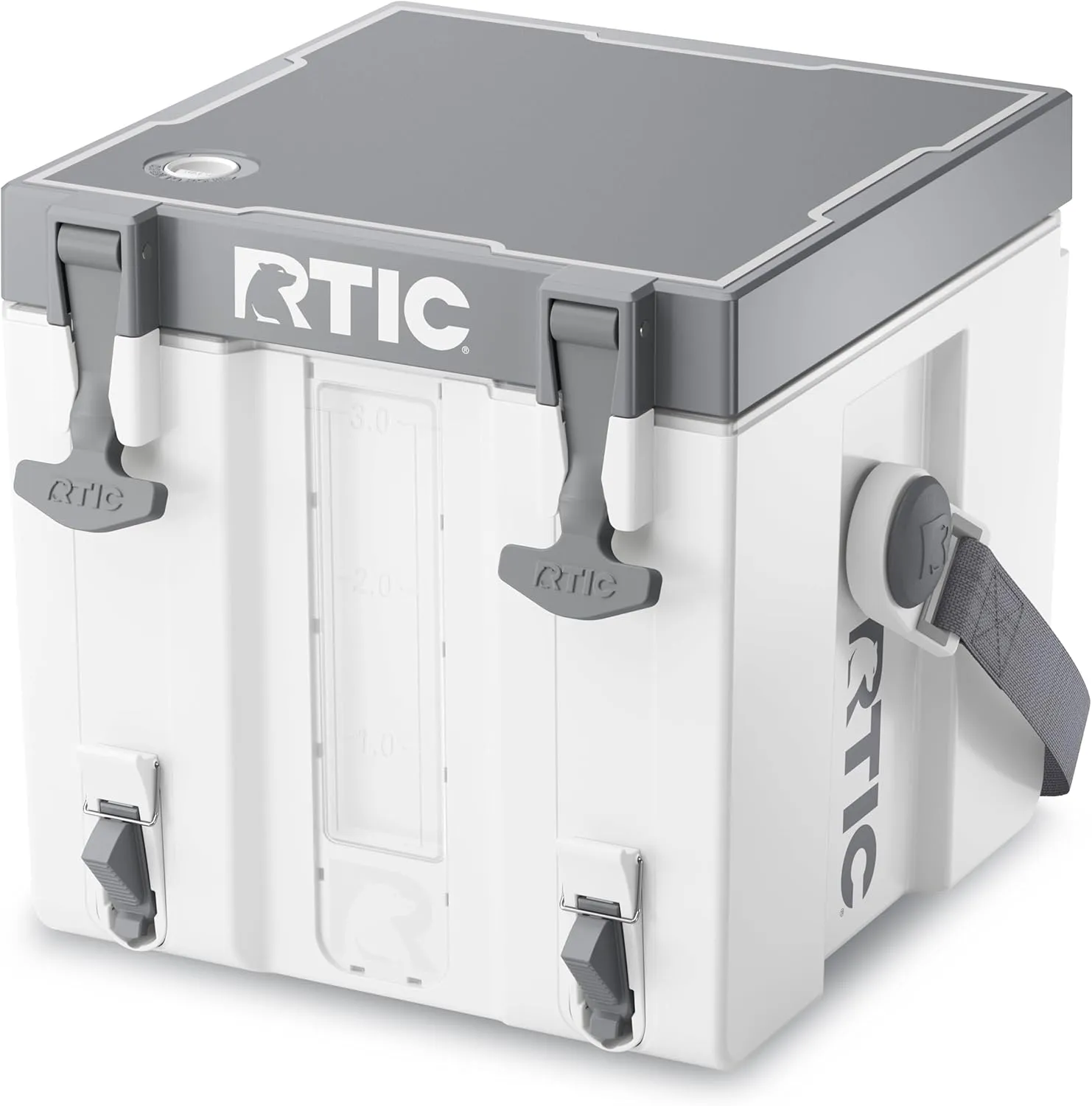 RTIC Halftime Water Cooler 3 Gallon Portable Carrier Container, Drink Beverage Dispenser, Stackable with 2 Taps, Bottleless, BPA-Free, for Sports, Camping, BBQ, Parties, Picnic, and More, White