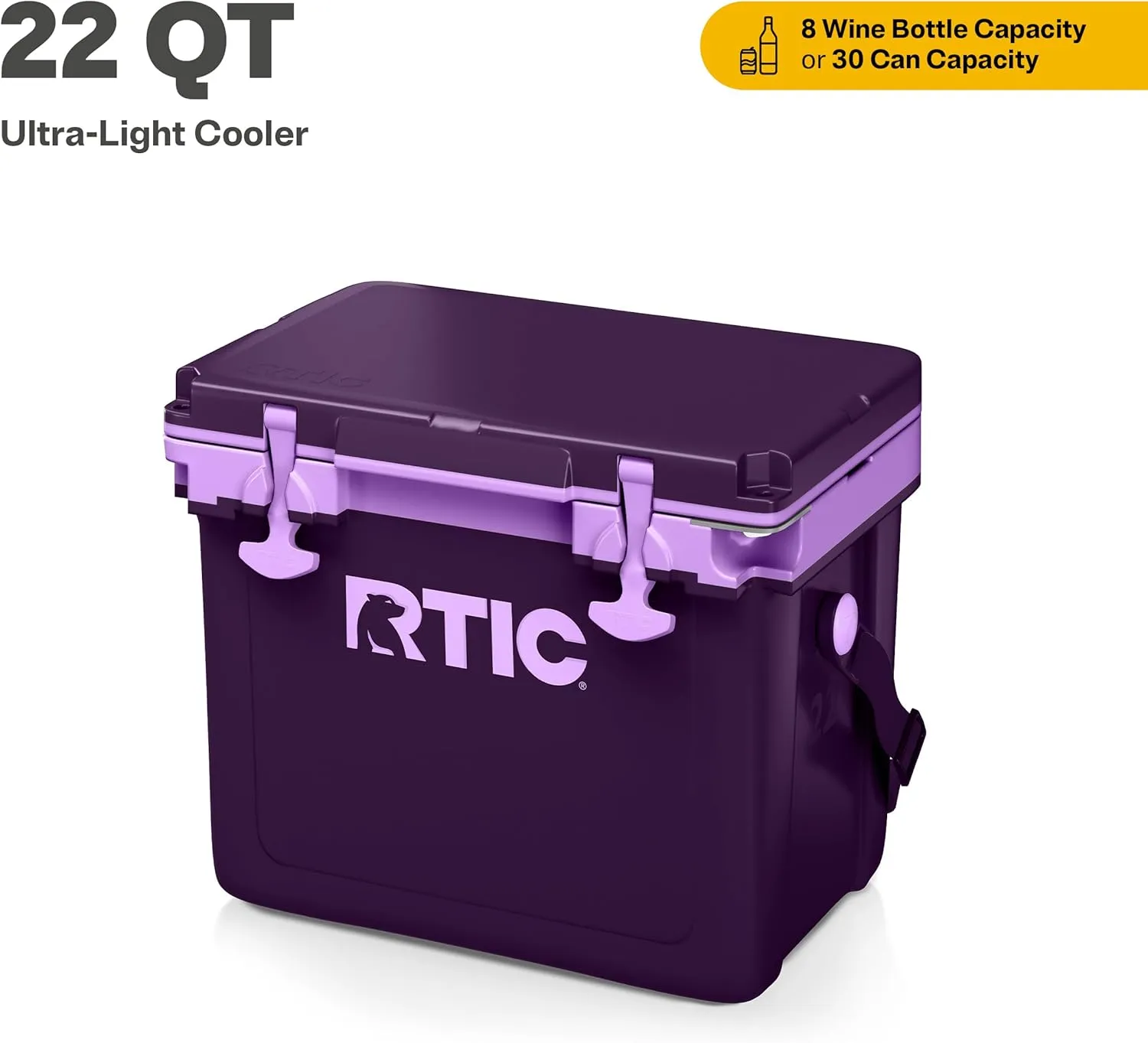 RTIC Ultra-Light 22 Quart Hard Cooler Insulated Portable Ice Chest Box for Drink, Beverage, Beach, Camping, Picnic, Fishing, Boat, Barbecue, 30% Lighter Than Rotomolded Coolers