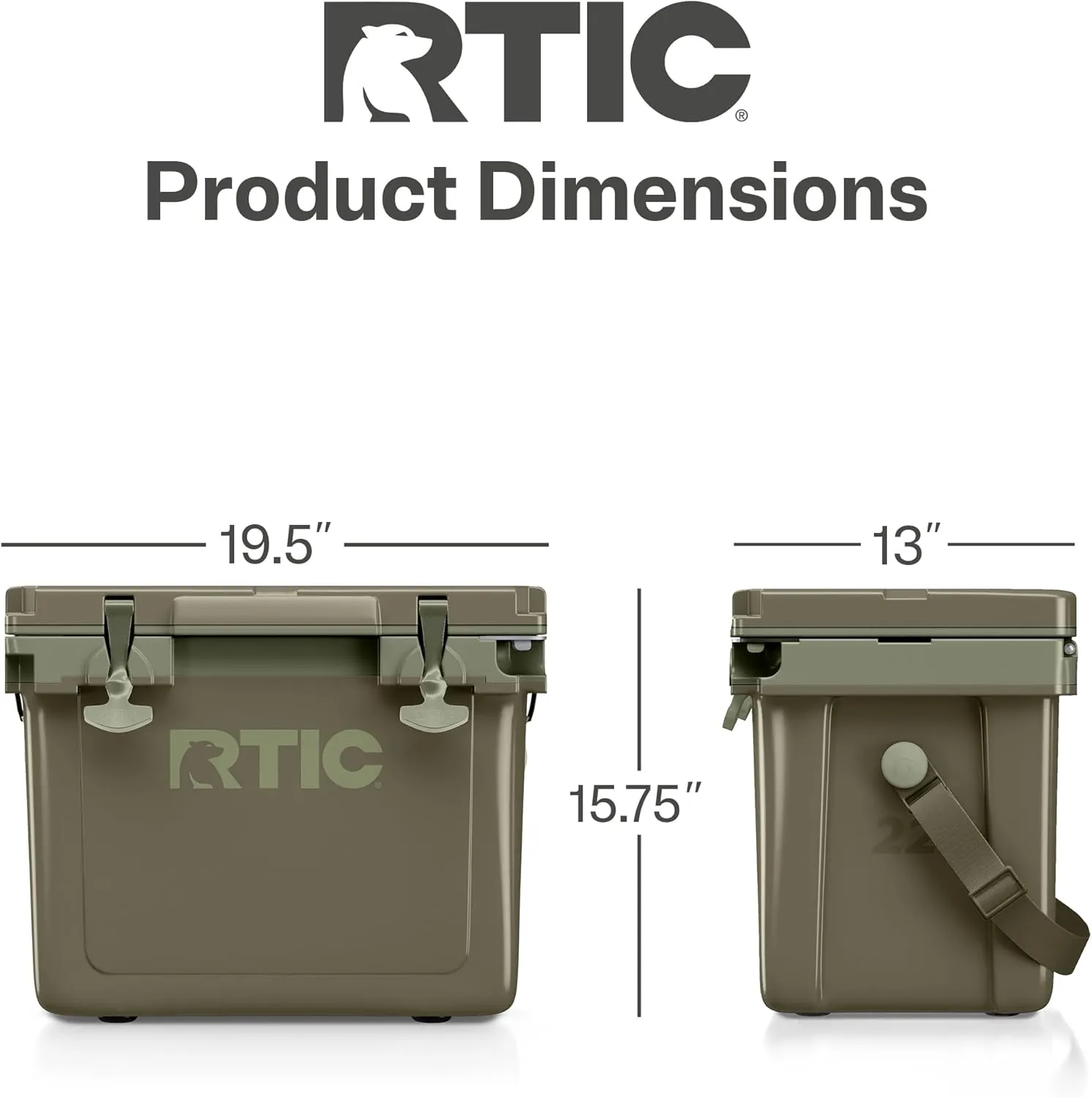 RTIC Ultra-Light 22 Quart Hard Cooler Insulated Portable Ice Chest Box for Drink, Beverage, Beach, Camping, Picnic, Fishing, Boat, Barbecue, 30% Lighter Than Rotomolded Coolers