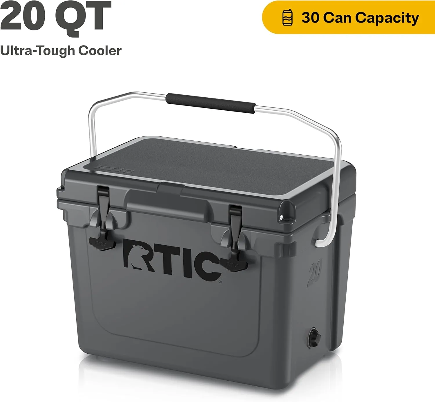 RTIC Ultra-Tough Cooler, Hard Insulated Ice Chest Box for Beach, Drink, Beverage, Camping, Picnic, Fishing, Boat, Barbecue