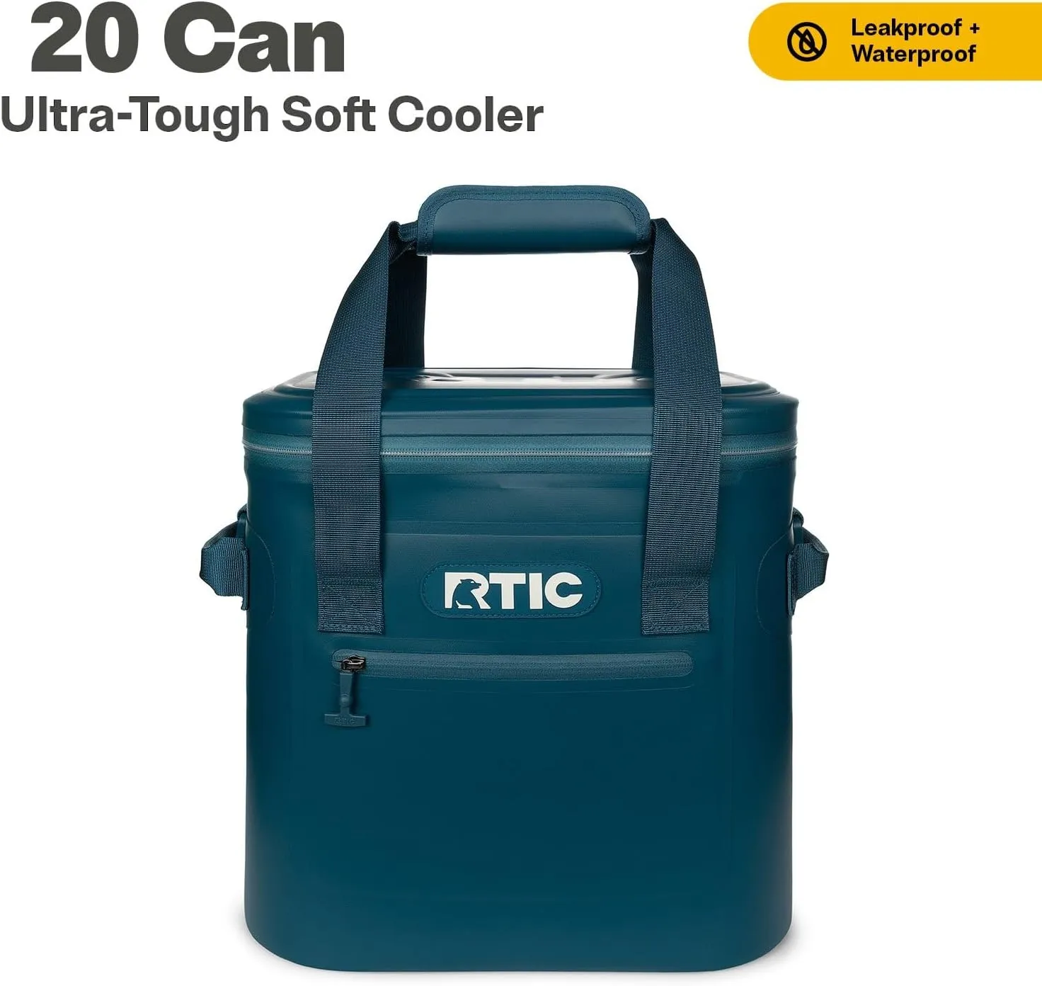 RTIC Ultra-Tough Soft Cooler 20 Can, Insulated Bag Portable Ice Chest Box for Lunch, Beach, Drink, Beverage, Travel, Camping, Picnic, Car, Trips, Floating Cooler Leak-Proof with Zipper