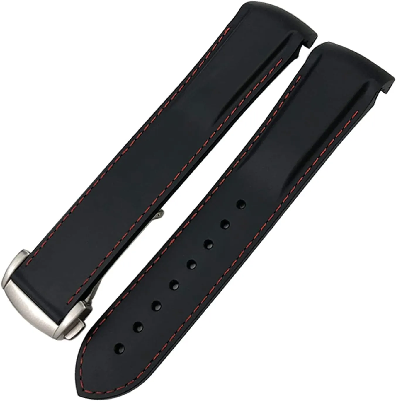 Rubber Silicone Watchband 19Mm 20Mm 21Mm 22Mm for Hydroconques Conquest Vhp Waterproof Sport Watch Strap/Black Orange/22Mm