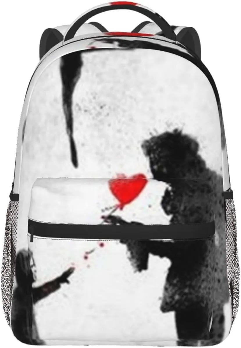 S-tephen King's IT Casual Student Backpack With Adjustable Shoulder Straps And Cushioned Back For Comfort Black