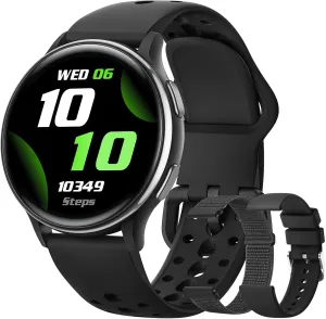Samrt Watches for Women Men, 42mm Smart Watch with 400  Watch Face, 70  Sport Modes, 24/7 Heart Rate, Sleep Monitor, Answer/Make Calls, Waterproof Activity Fitness Tracker for Android & iPhone (Black)