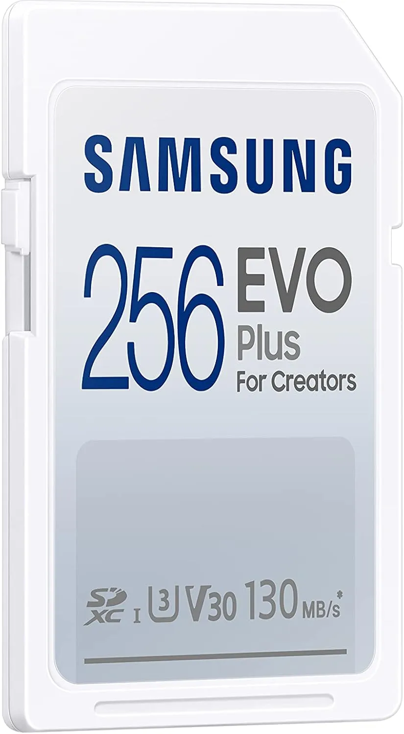 SAMSUNG EVO Plus Full Size 256GB SDXC Card 130MB/s Full HD & 4K UHD, UHS-I, U3, V30 (MB-SC256K/AM)