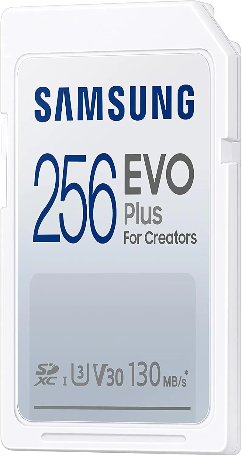 SAMSUNG EVO Plus Full Size 256GB SDXC Card 130MB/s Full HD & 4K UHD, UHS-I, U3, V30 (MB-SC256K/AM)