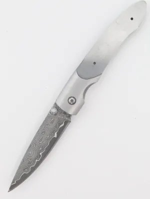 San Mai Damascus Folding Pocket Knife Blanks - Hunting - Fishing - Camping - Outdoors - Custom (SCJ2)