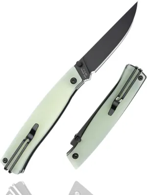 Sanrenmu 311L Pocket Folding Knife 12C27 Blade No Lock Outdoor Adventure Camping Hunting Survival EDC Tool Table Knife (green)