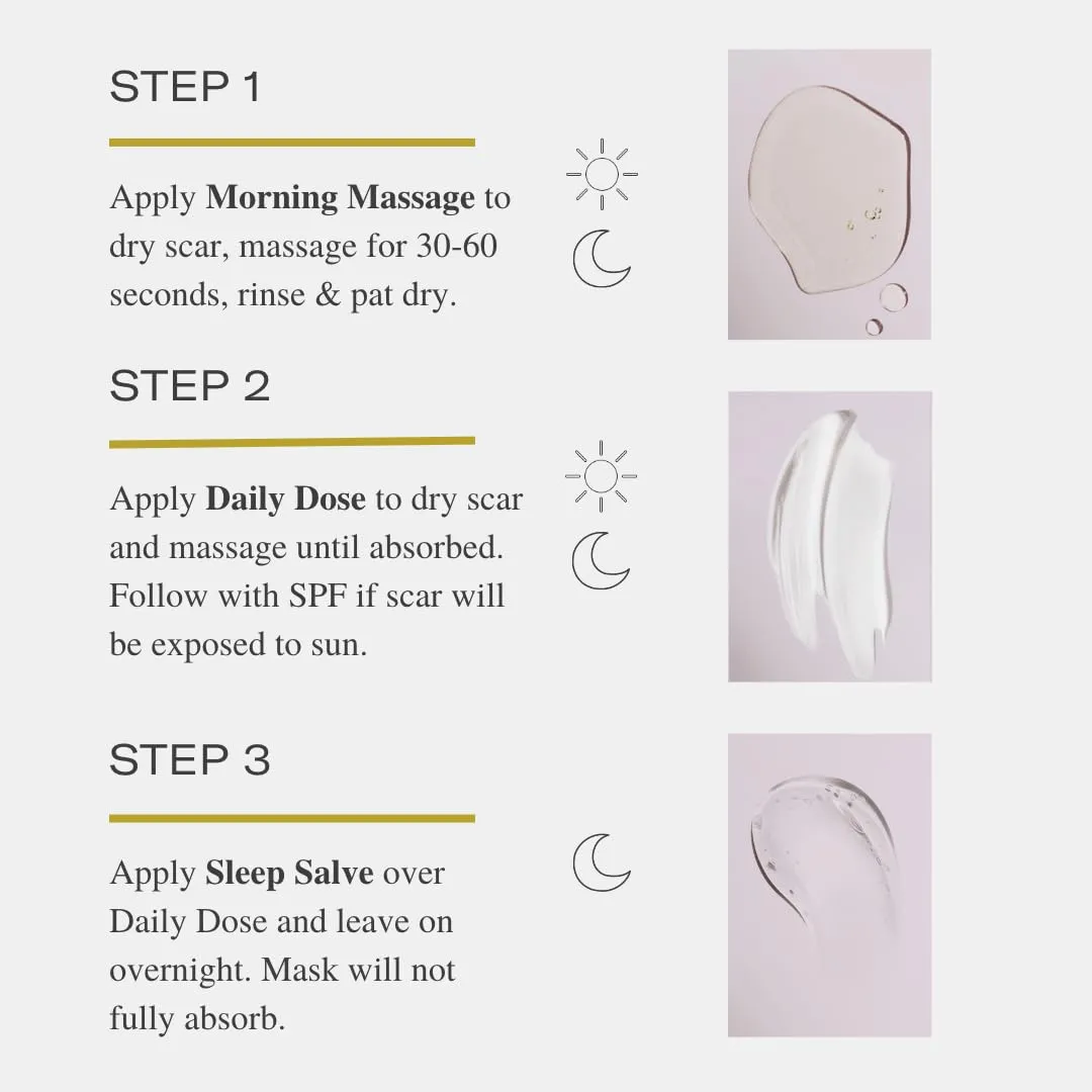 Scar Cream Treatment - Essentials Value Set for Face and Body, Effective for Surgical, Burn, C-Section & Acne Scars, w/Vitamin E   Vitamin C, Vegan   Cruelty Free, 3-Product Kit