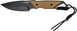 Schrade 4" Frontier Fixed Blade Knife with 3CR13 Steel Black Oxide Blade with 550 Paracord, Lanyard Hole and Sheath for Outdoor Survival, Camping and Everyday Tasks, Tan