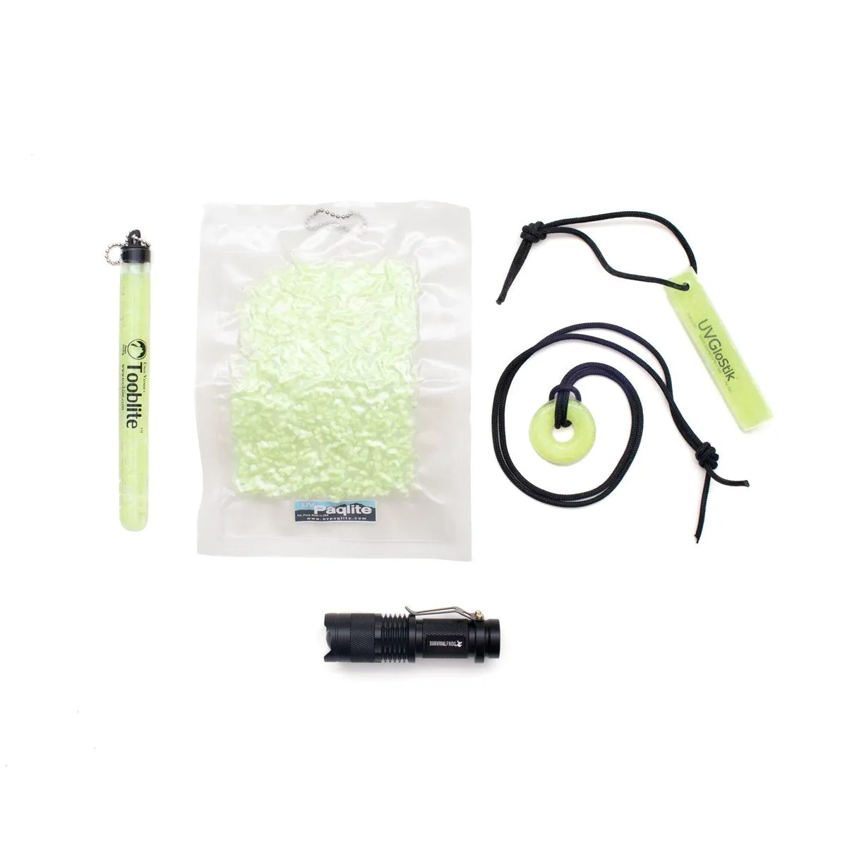 SCOUT PACK UV PAQLITE GLOW IN THE DARK KIT W/FLASHLIGHT