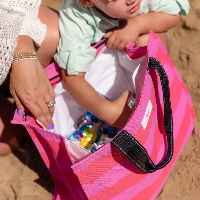 SCOUT WOVEN COOLER TOTE LARGE COLD SHOULDER-BUBBLEGUM AND WATERMELON
