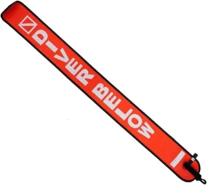 Scuba Choice 4' Surface Marker Buoy Signal Tube, Orange - Durable Nylon TPU, Compact BCD Pocket Fit, Easy Oral Inflator, Diver Below Print, with Plastic Clip for Diving Safety