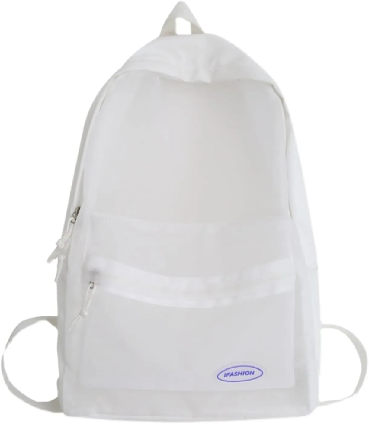 Semi-Mesh Backpack for School Student Stadium Approved Lightweight See Through Travel Casual Summer Large Bag (White)