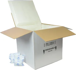 SF16A Insulated Shipping Cooler, 16" x 12" x 12" (Inside 13" x 9" x 9") with 2 Ice Packs