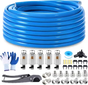 Shop Air Line Kit 3/4"×100'&200'&300' Compressed Air Line Kit, HDPE-Aluminum Piping Rapid Air System Garage Air Compressor Accessories Leak-Proof & Easy to Install
