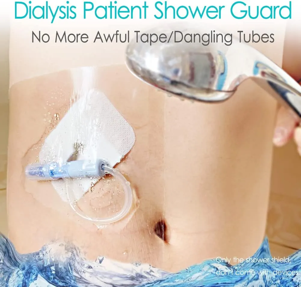 Shower Protector | 10x12 Inch Dialysis Catheter Shower Cover | Large Waterproof Picc Line Chemo Chest Port Wounds Dressing Shields Water Barrier Bandage (Pack of 25)