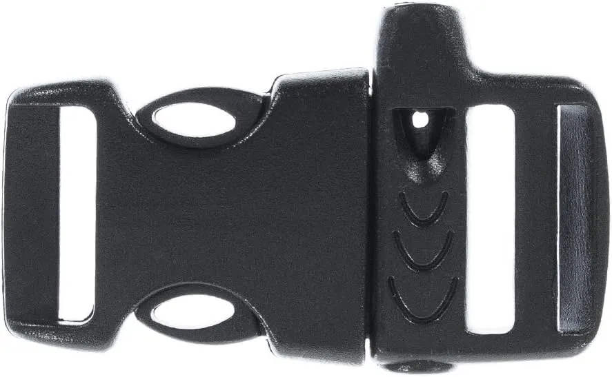 Side Release 3/4 Inch Whistle Buckle - Emergency Survival for Paracord Bracelet - Camping, Hunting, Fishing, Hiking