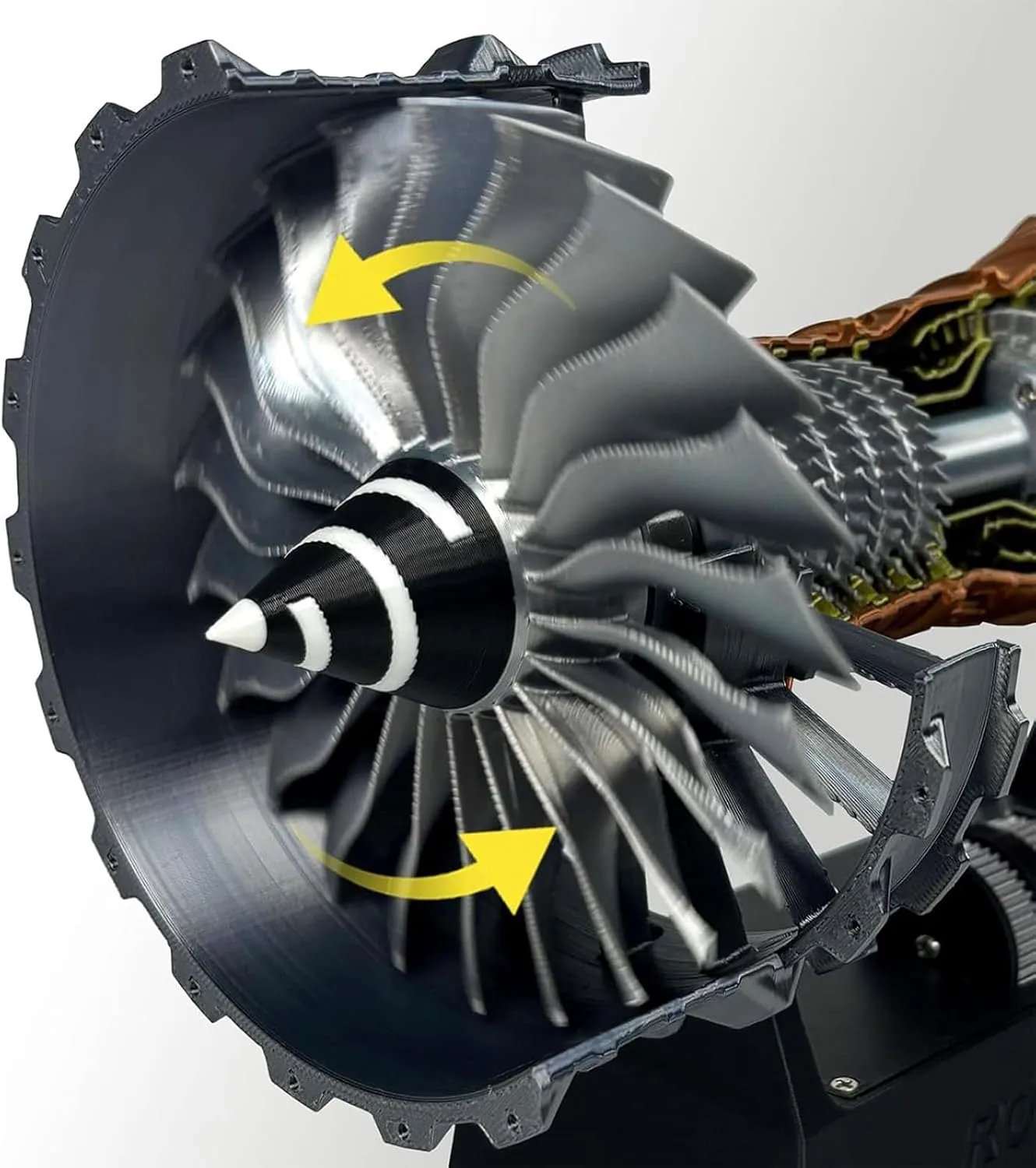Simulation Aircraft Turbojet Engine Rotatable Model (Blue)