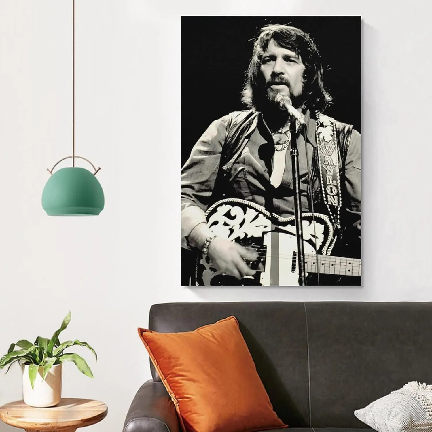 SINUJE Famous Guitarist Waylon Jennings Playing Poster Retro Musician Canvas Wall Art Print For Room Aesthetic And Decor (7) Poster For Living Room Bedroom Office Decor 16x24inch(40x60cm)
