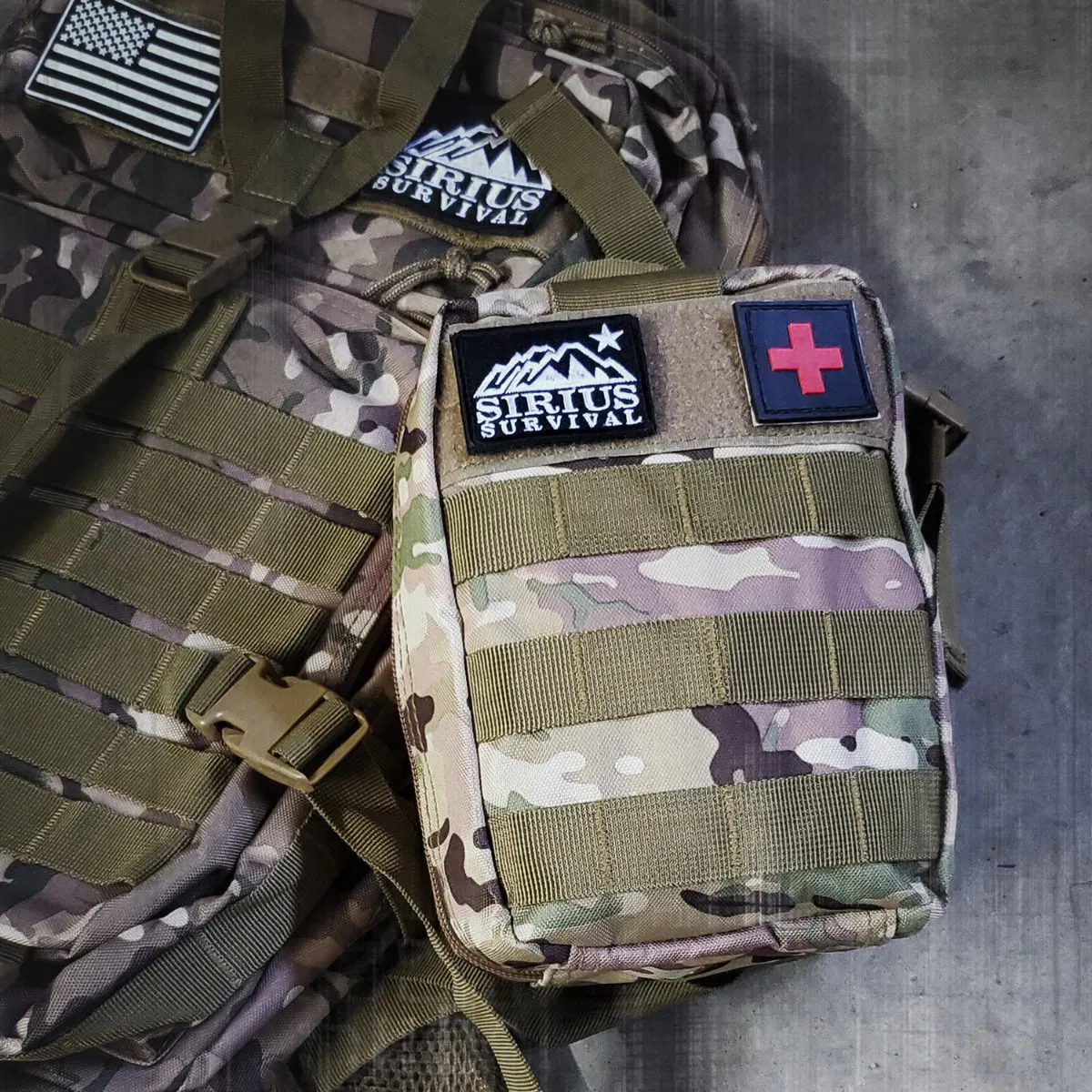 Sirius Premium 250 Piece Survival Kit & First Aid Kit - Outdoor Emergency Gear & Trauma Bag for Camping Hiking Hunting Car Cabin and Other Adventures - Olive Drab