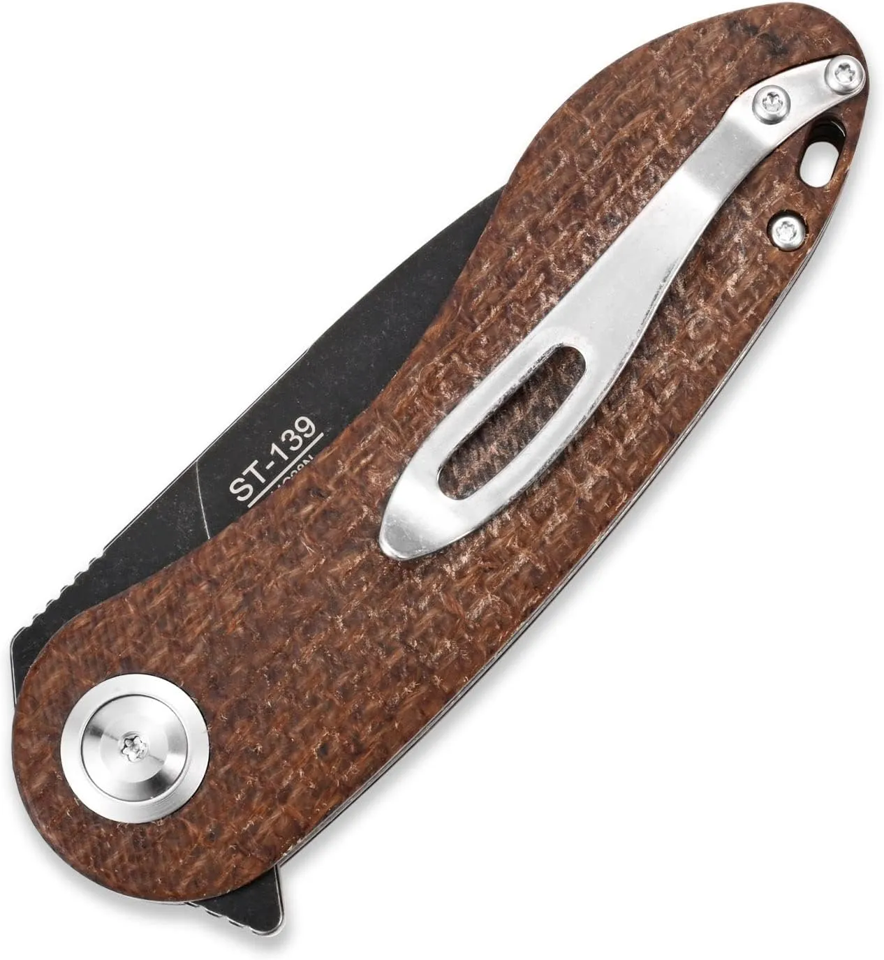 Sitivien ST139 Folding Knife Pocket Knife, Sandvik 14C28N Blade Micarta Handle EDC Tool Knifes for Outdoor Camping,Hiking,Hunting,Survival(Brown)