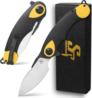 Sitivien ST157 Pocket Folding Knife,Sandvik 14C28N Steel Blade with G10 Handle,Chinese Zodiac Series EDC Tool Knifes for Outdoor Camping Hiking Survival Fishing(Yellow) … … …
