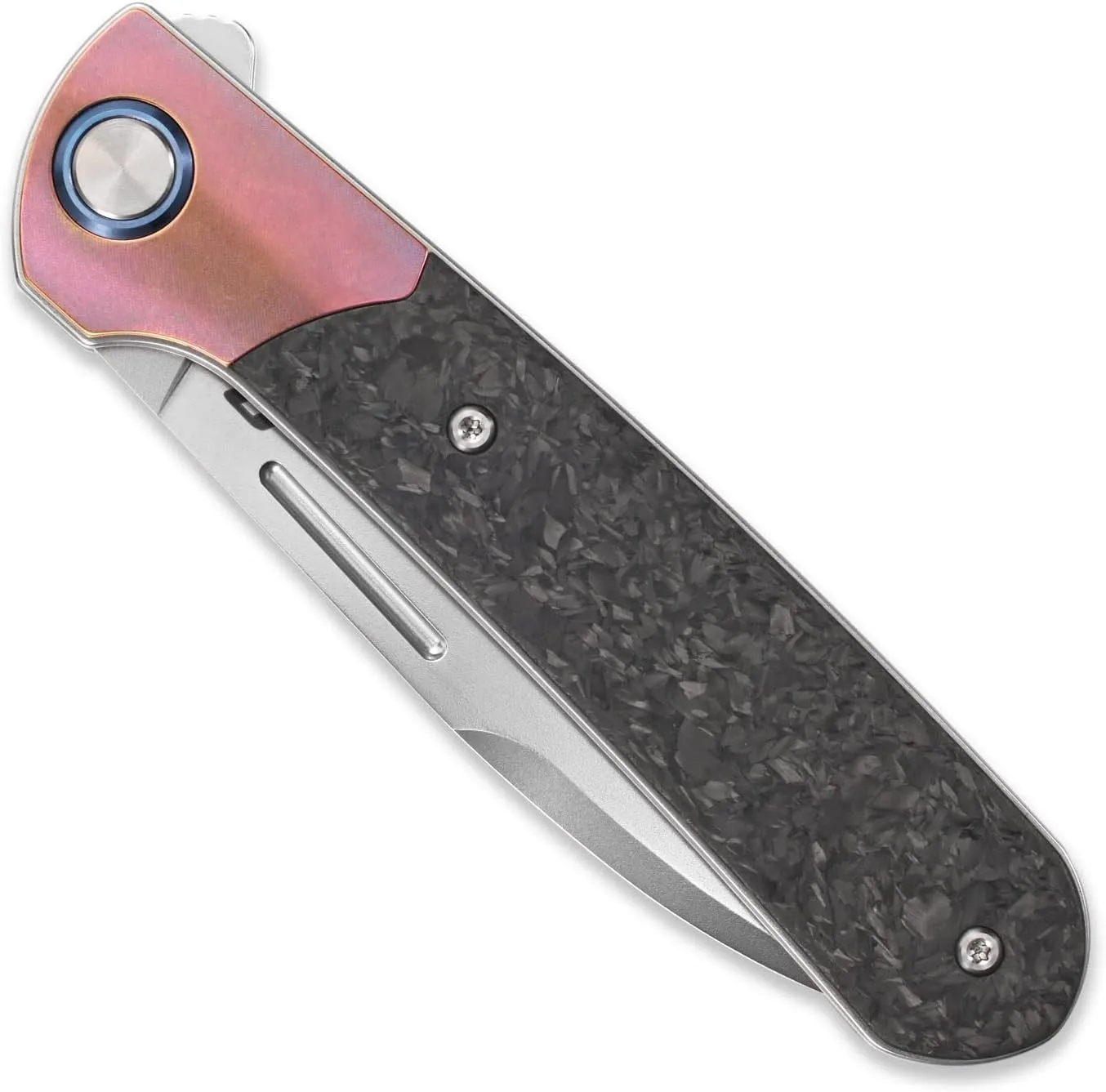 Sitivien ST995 Folding Pocket Knife,Handmade M390 Pearlescent Polishing Blade,Titanium & Carbon Fiber Handle EDC Tool Knife for Outdoor Camping,Hiking,Hunting,Survival(Pink) … …