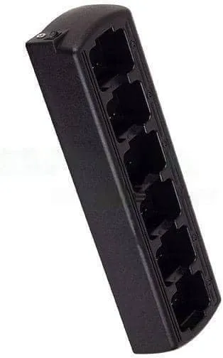 Six Bay Rapid Desk Charger for Motorola GTX Privacy Plus Portable Rechargeable Two Way Radio (Slim Design)