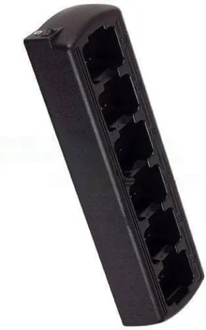Six Bay Rapid Desk Charger for Motorola GTX Privacy Plus Portable Rechargeable Two Way Radio (Slim Design)
