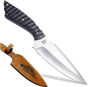 SkinMaster Pro S9X Fixed Blade Knife with Sheath – 5.7" Full Tang Drop Point D2 Steel Blade with Black Rose Wood Handle, Field Skinning Knife for Men, Ideal for Hunting, Camping, Outdoor, and Gift