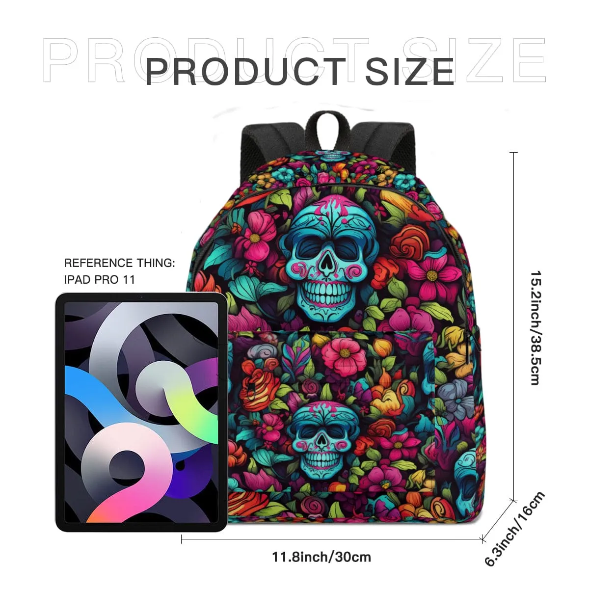 Skulls Flowers Lightweight Backpack