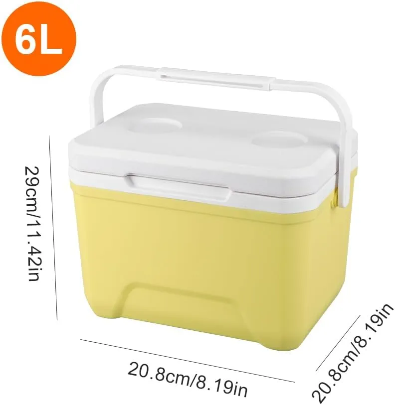Small Cooler for Camping, Portable Leakproof Outdoor Cooler Box, 3/5/6/8 Quart Hard Ice Retention Insulated Lunch Box for Camping Fishing Beach Picnics Grill
