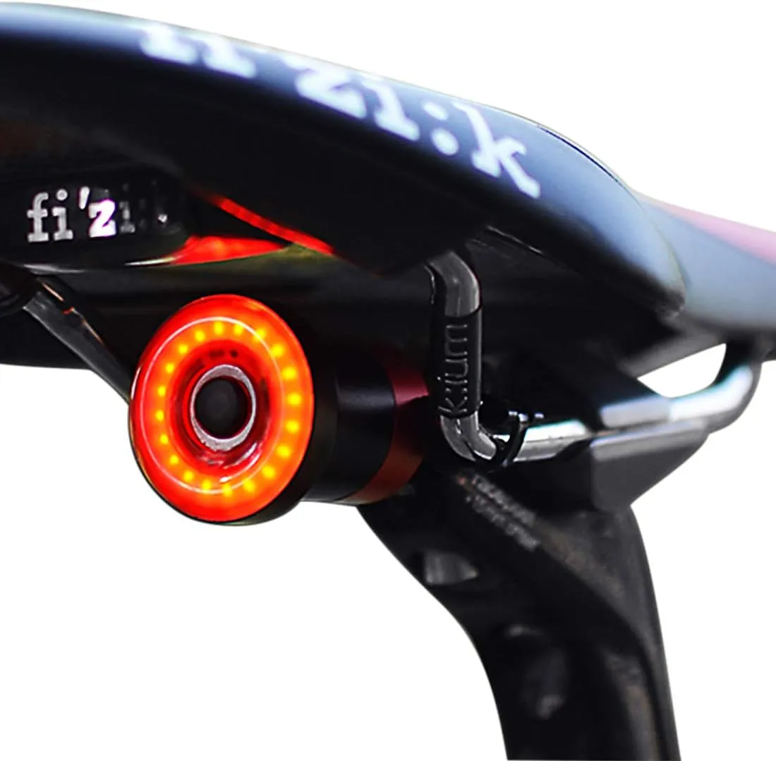 Smart Bike Tail Light Ultra Bright, Bike Light Rechargeable Auto On/Off, IPX6 Waterproof LED Bicycle Lights, High Intensity Rear Accessories Fits Any Road Bikes